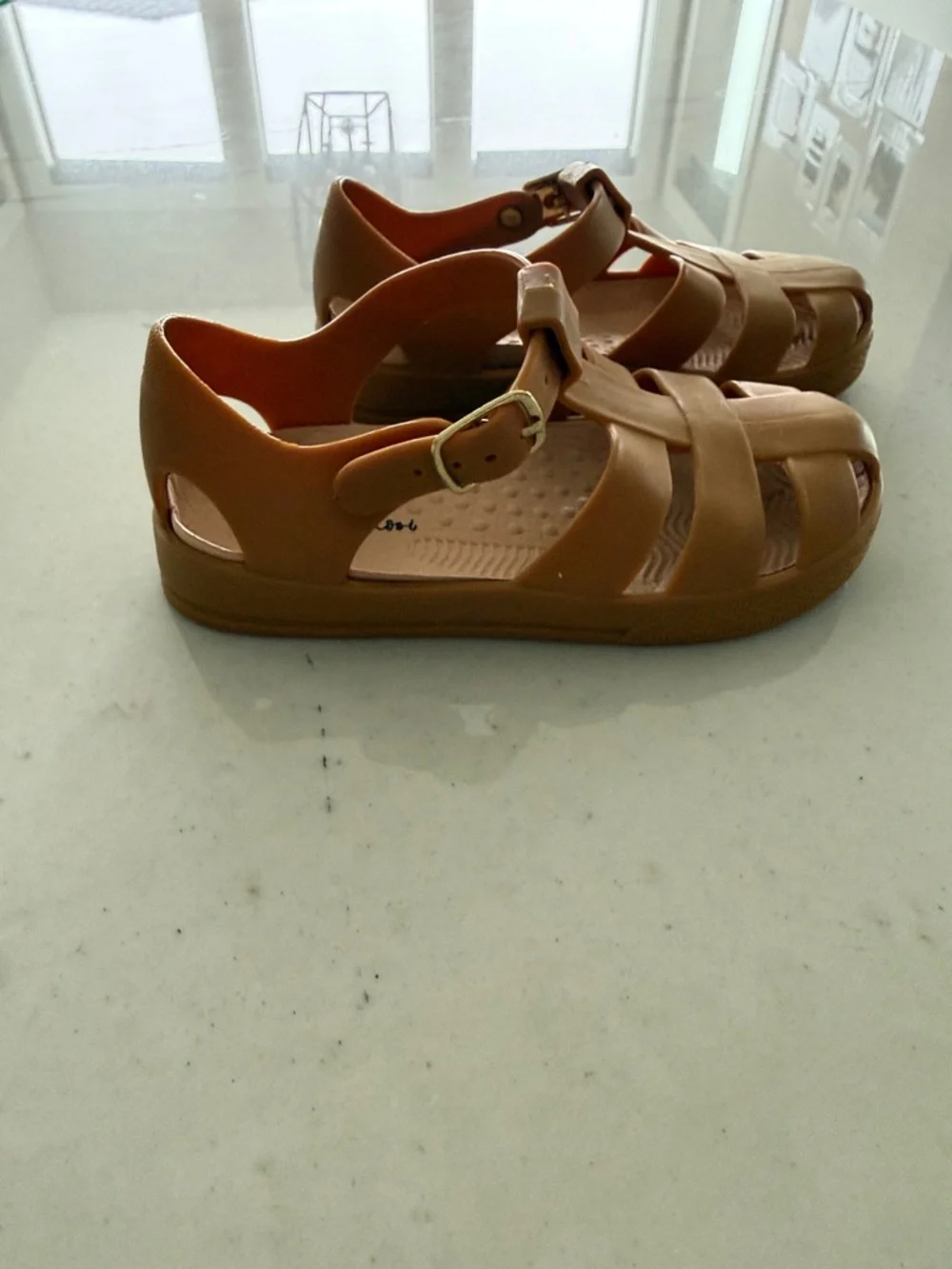 Blowfish Kids Tan Closed-Toe Strappy Sandals with Buckle